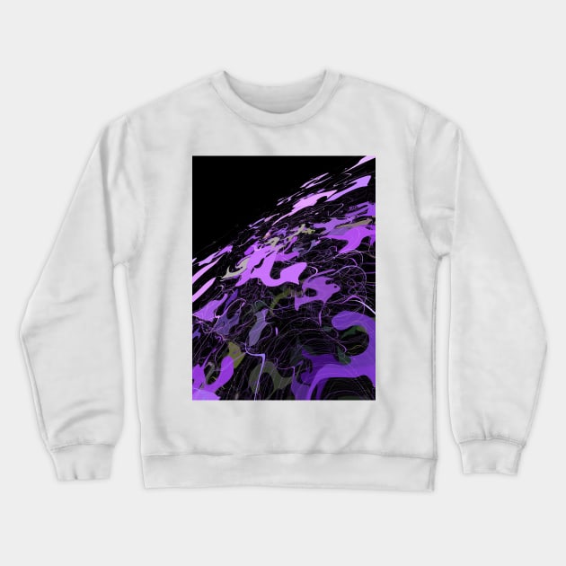 Purple and Black Abstract 3D Digital Graphic Crewneck Sweatshirt by OneLook